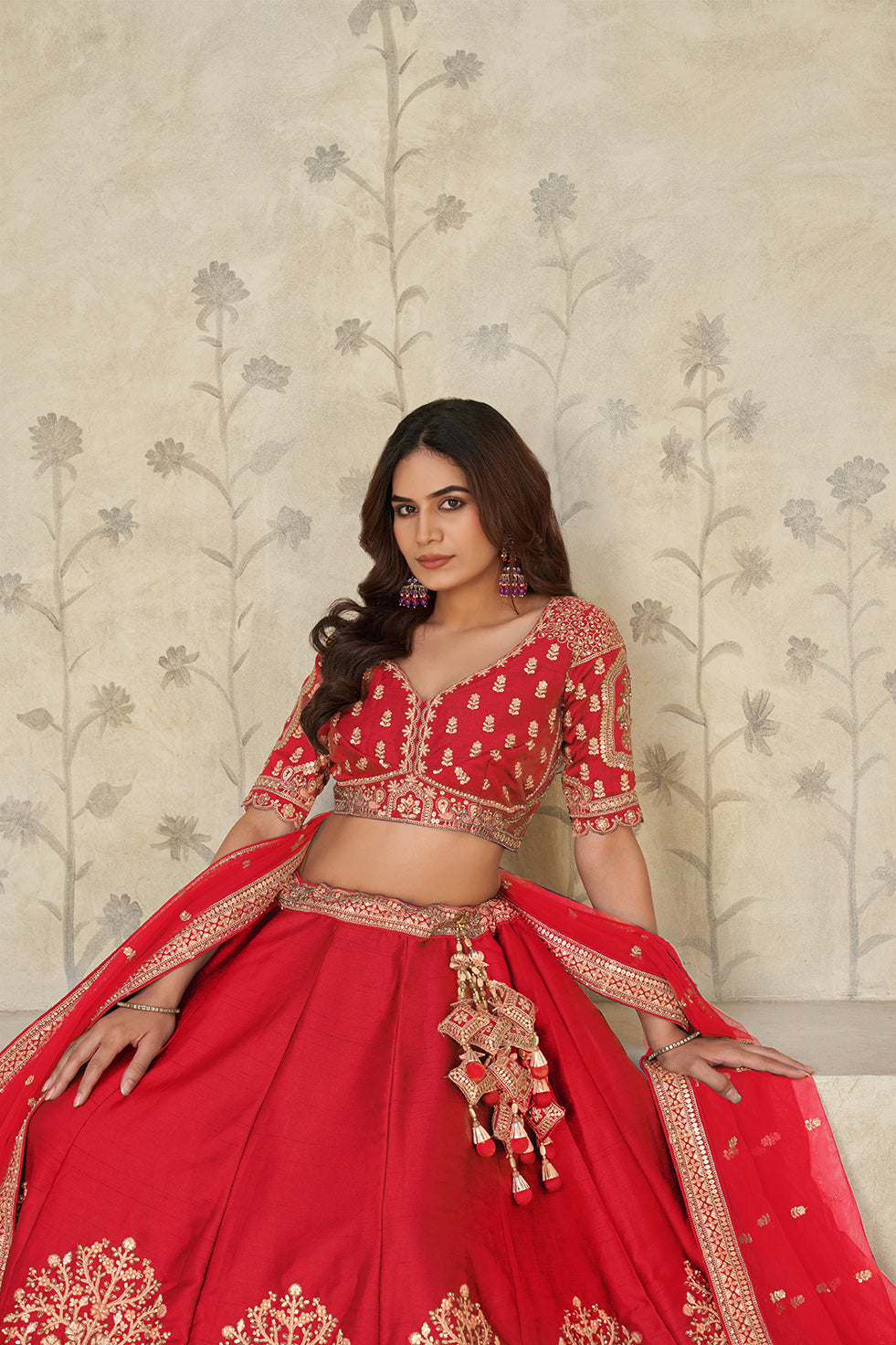 Sangini Red Lehenga Set | Shobitam