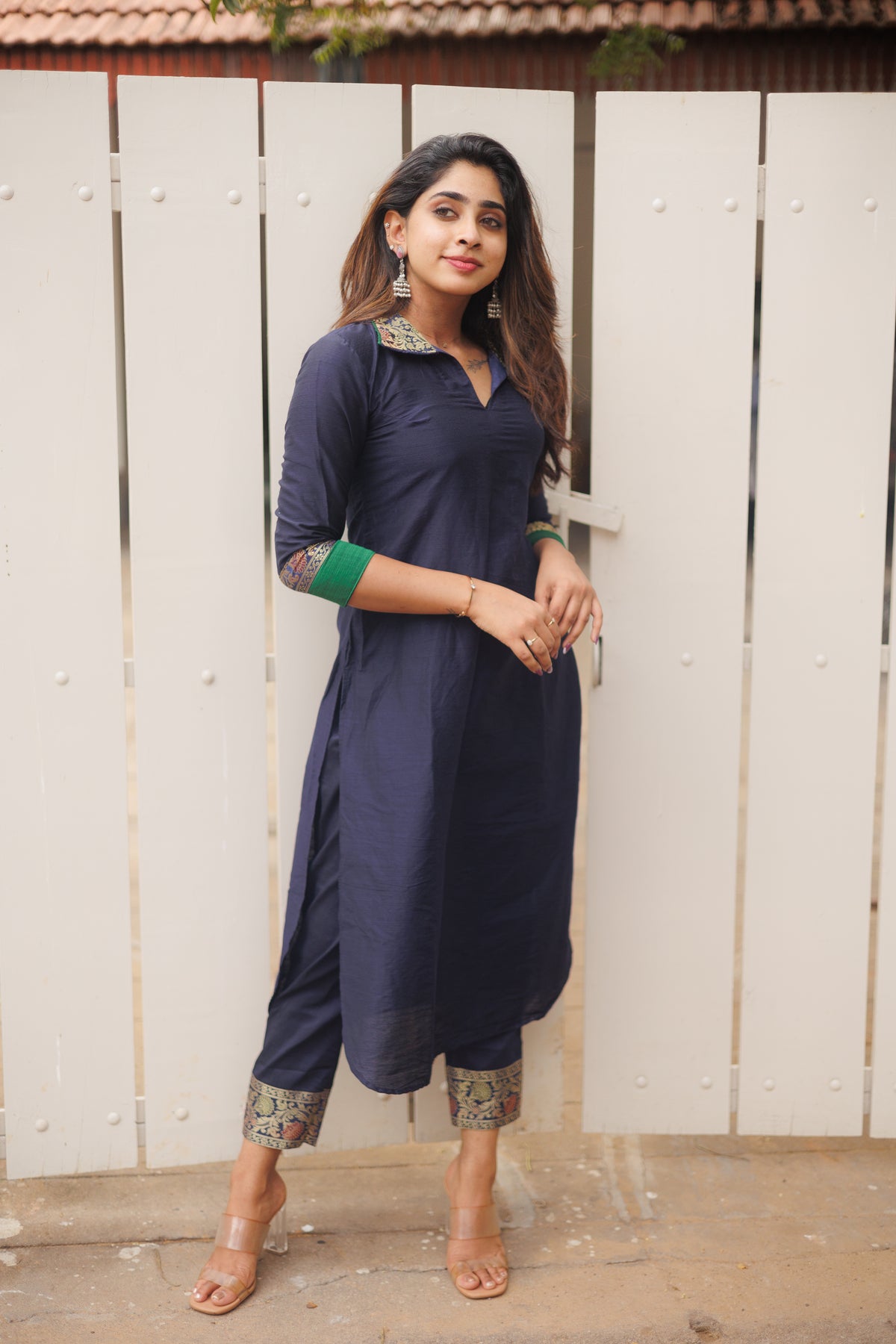 Kurti With Pant And Dupatta Kurti With Anklelength Pants And Dupatta  Black And White