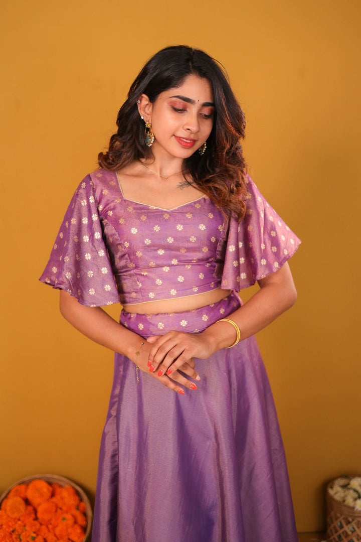 Pastel Lilac Crop top & Skirt | Made To Order