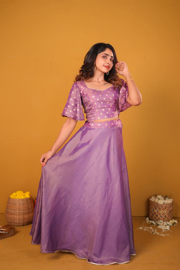 Pastel Lilac Crop top & Skirt | Made To Order