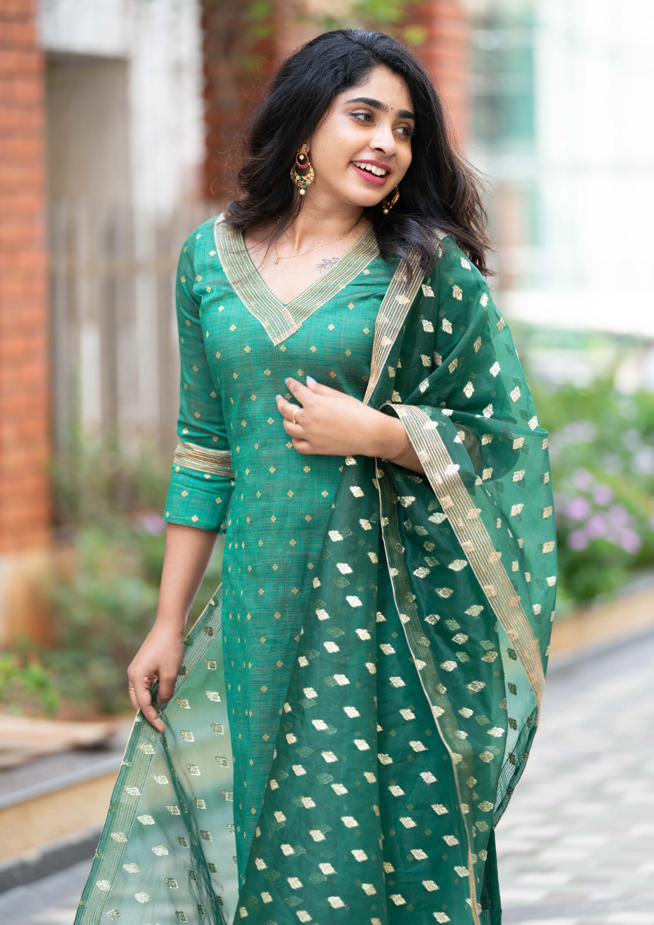 Buy Green Festival Designer Kurti Online : UAE -