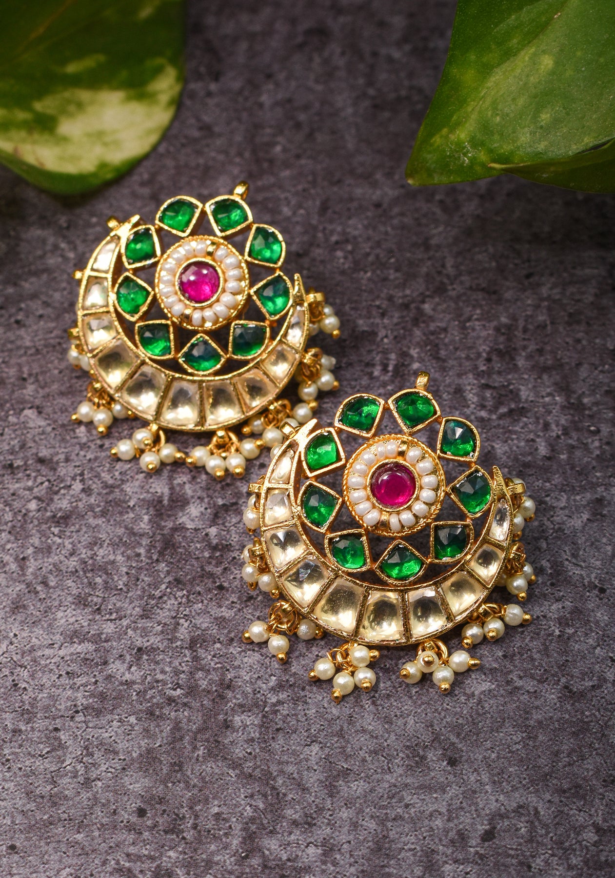 Cute and Light Navrattan Earrings in Gold Plated Silver ER 394 – Deccan  Jewelry