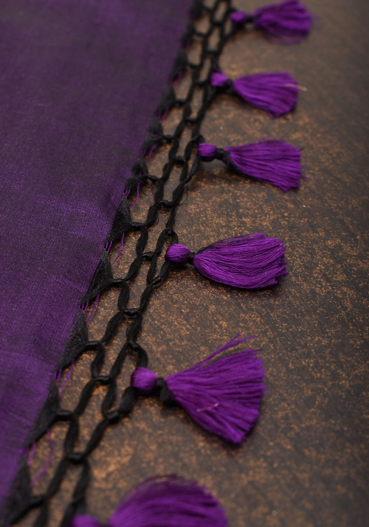 Purple Exquisite Meenakari floral Jaal Banarasi katan Silk Saree With Zari Border | SILK MARK CERTIFIED