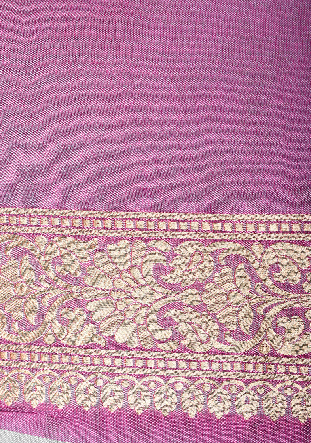 Lilac Dual Tone Katan Silk Saree with Meenakari Floral Jaal and Zari Border | SILK MARK CERTIFIED | Shobitam