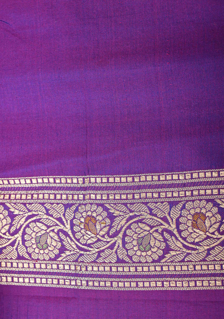 Purple Pure Banarasi Katan Silk Saree with Meenakari Patola Brocade and Zari Border  | SILK MARK CERTIFIED