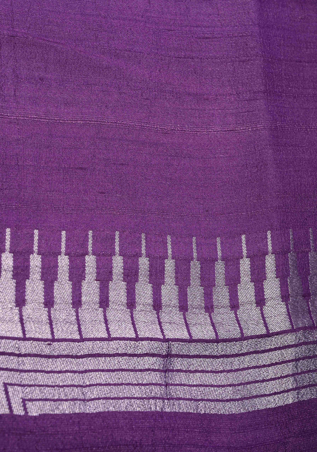 Exquisite Purple Banarasi Tussar Georgette Saree with Brush Dye Floral Design and Zari Temple Border | SILK MARK CERTIFIED | Shobitam
