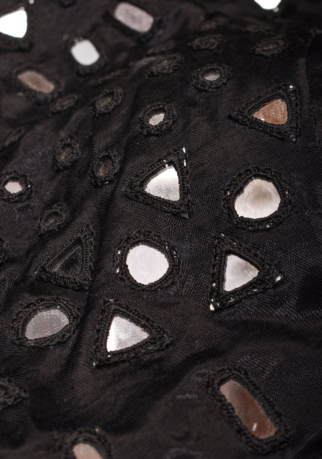 Made To Order: Black Mirror Embroidery blouse, Customizable