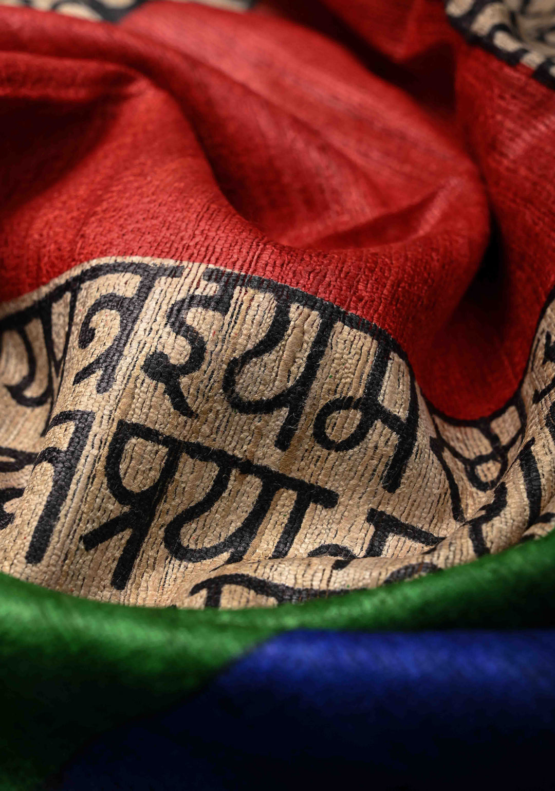 Multicolor Authentic Hand Block Print on Geecha Tussar silk saree with Zari Border  | SILK MARK CERTIFIED