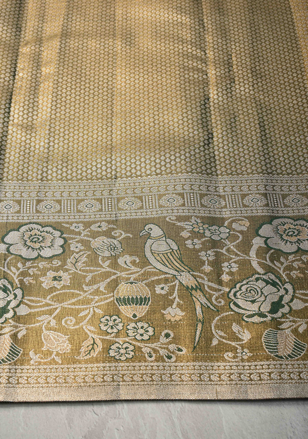 Amethyst Rangoli Brocade Kanjivaram  Tissue Semi Silk Saree with Meenakari Zari Border