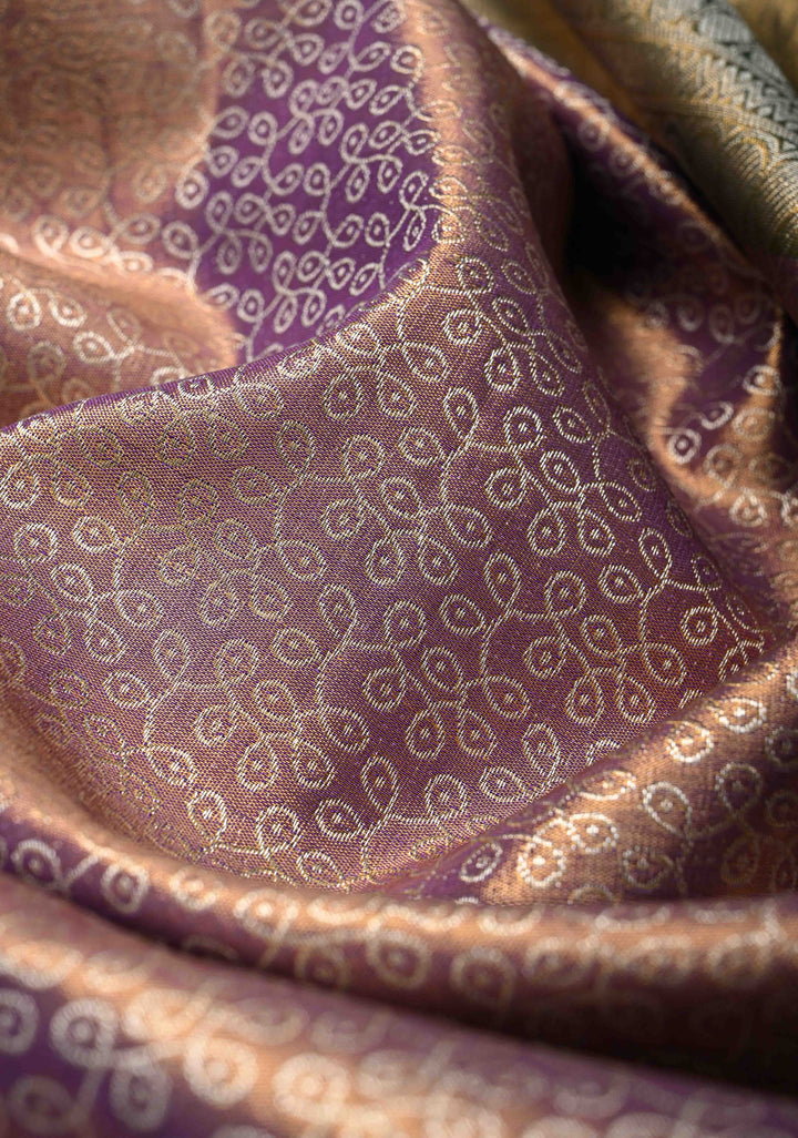 Amethyst Rangoli Brocade Kanjivaram  Tissue Semi Silk Saree with Meenakari Zari Border