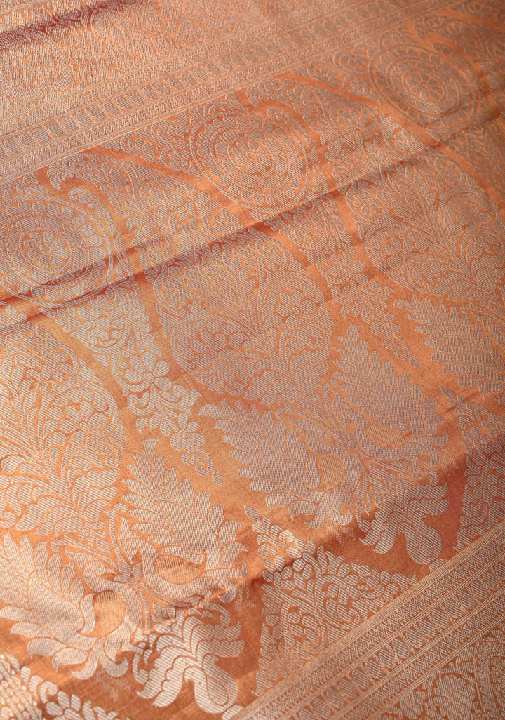 Mint Green Rangoli Brocade Kanjivaram Tissue Semi Silk Saree with Meenakari Zari Border