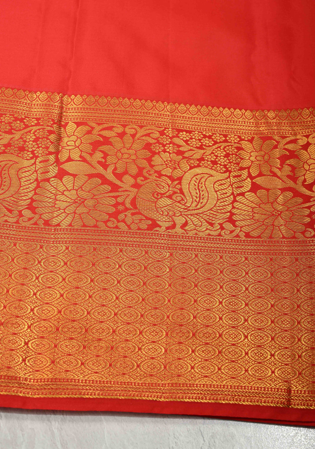 Mint Aqua Kanjivaram Pure Silk Saree with  Silver Floral Jaal and Contrast Red Border | SILK MARK CERTIFIED | Shobitam