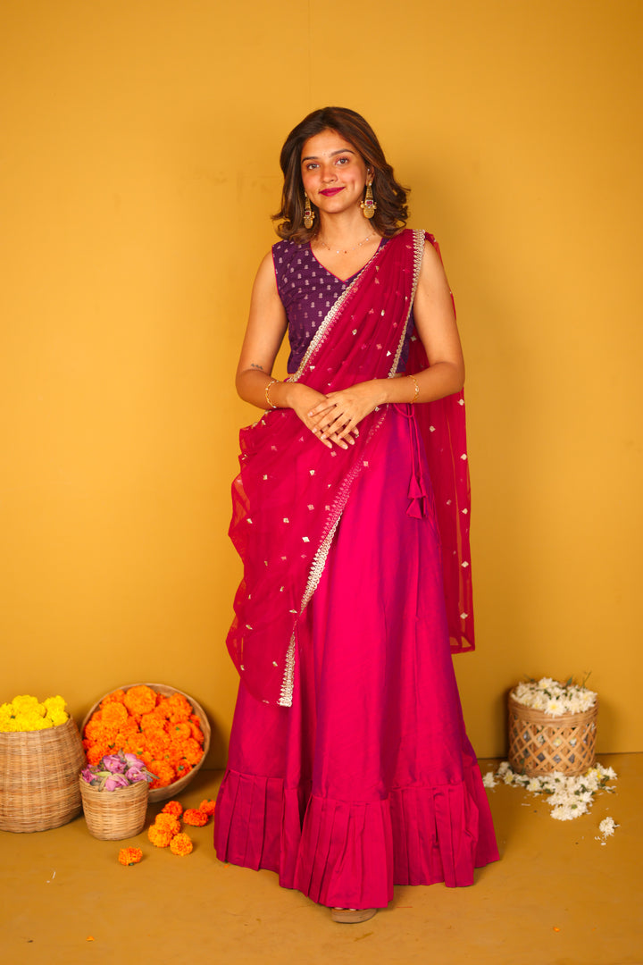 Vandana Violet & Magenta 3 Piece Set | Made To Order