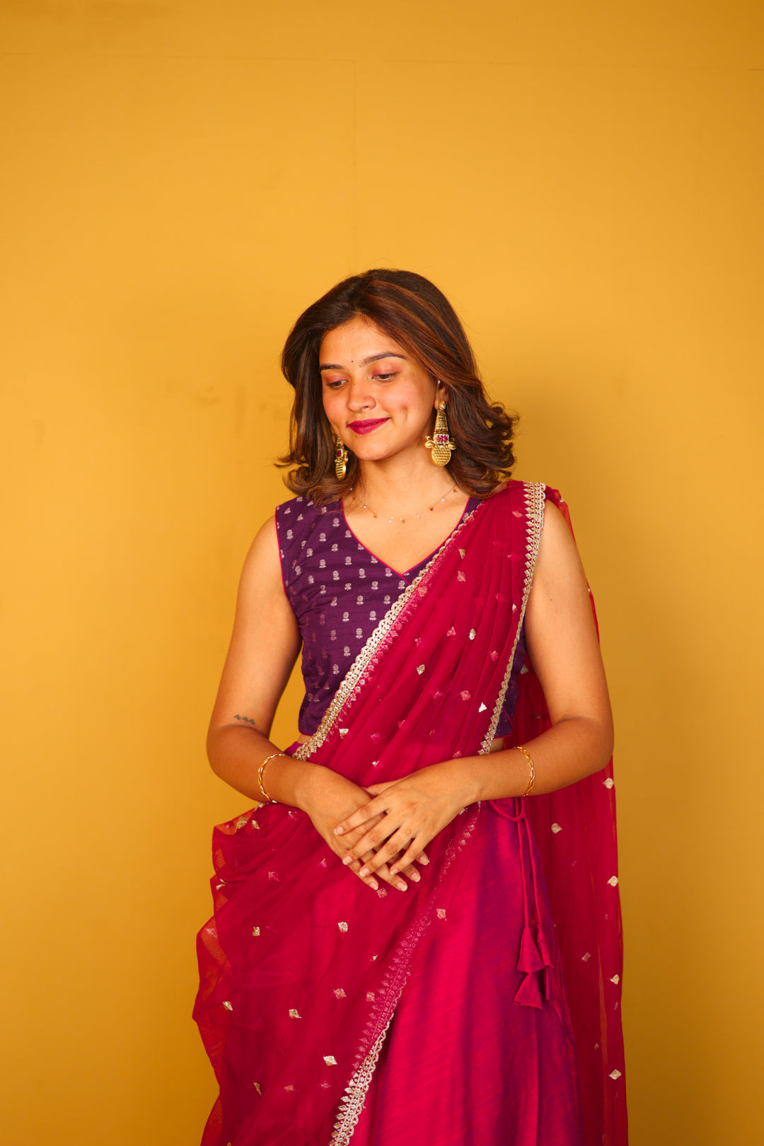 Vandana Violet & Magenta 3 Piece Set | Made To Order