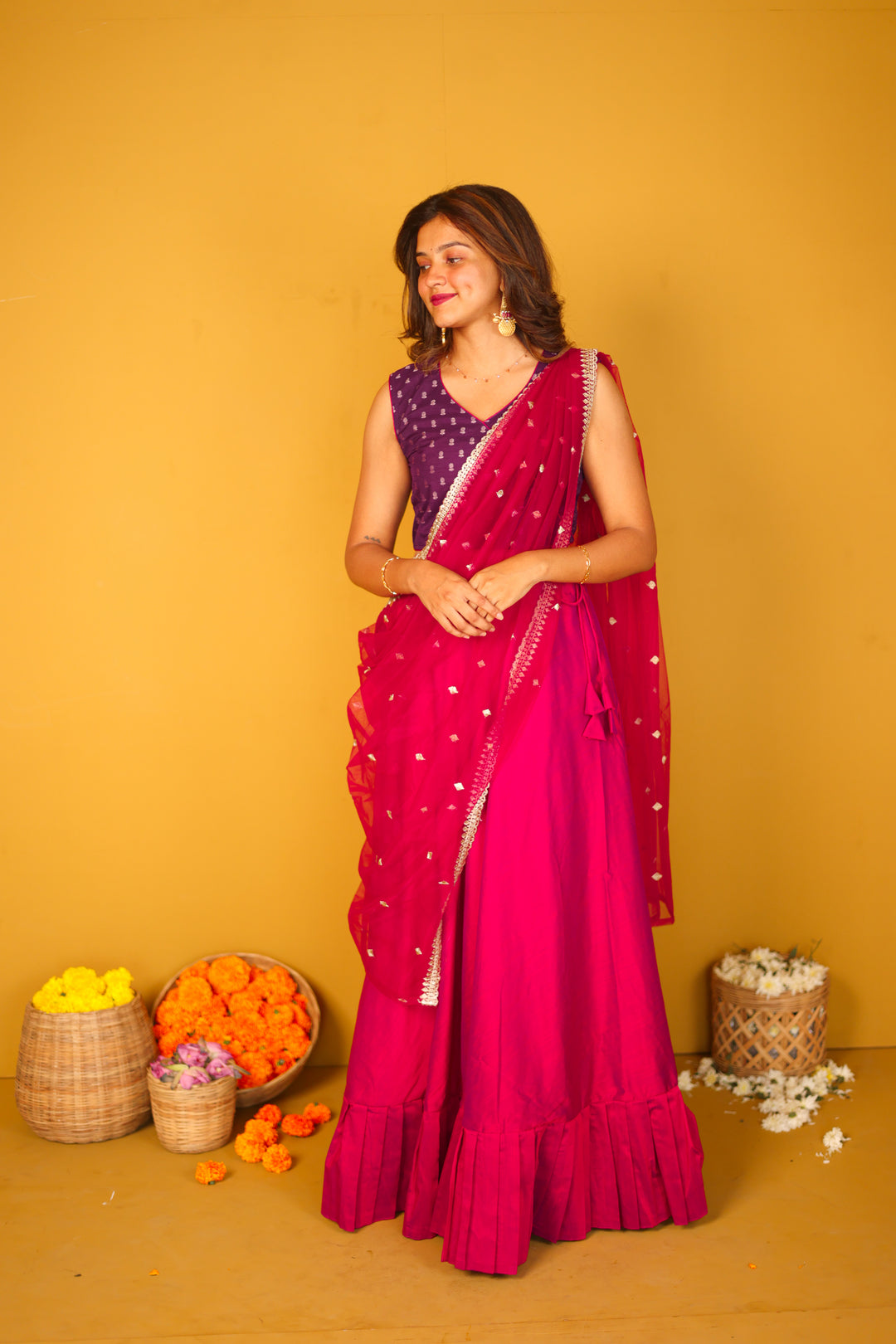 Vandana Violet & Magenta 3 Piece Set | Made To Order