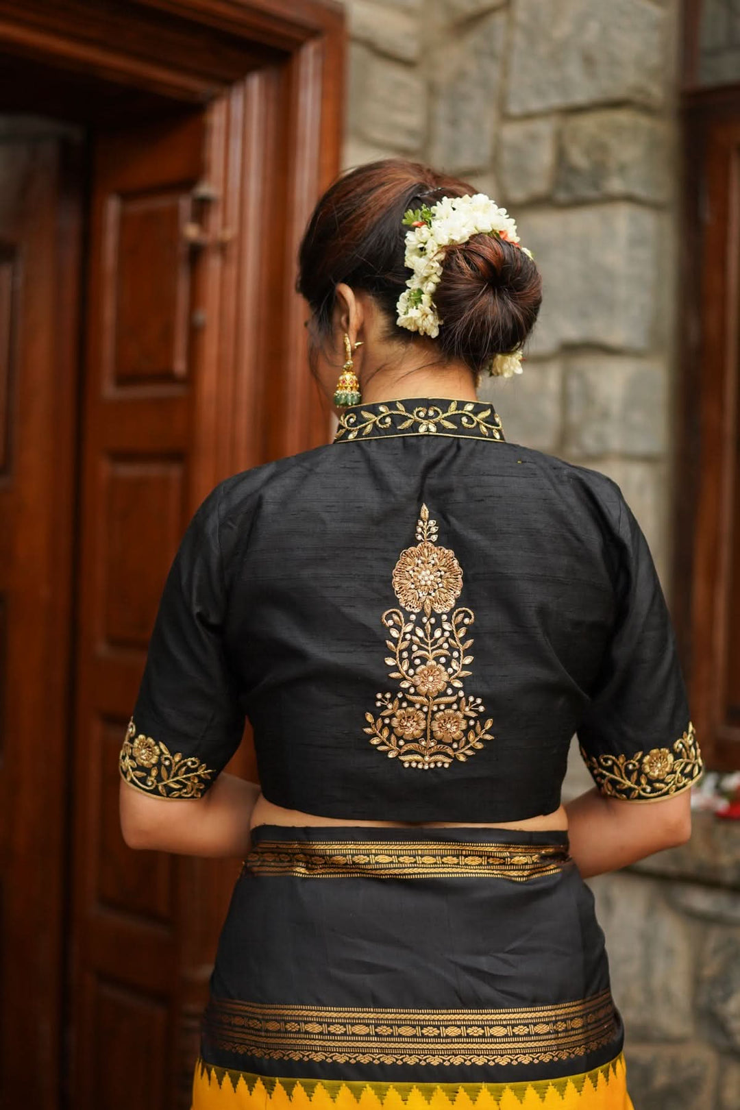 Shirt Collar Silk Saree Chinese Collar Saree Blouse Designs High