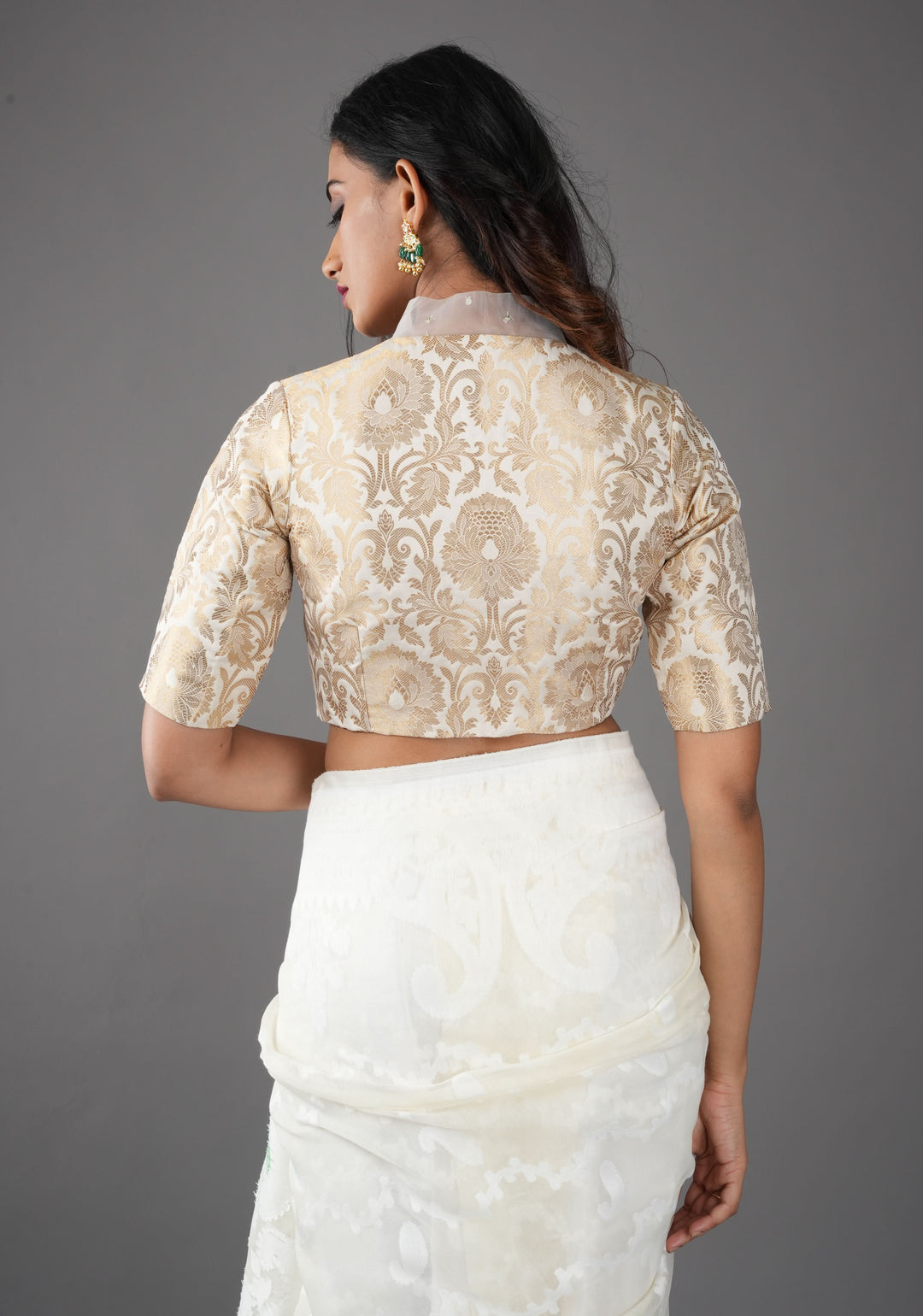 Customizable Banarasi Brocade Jacket with Scallop Detailing | Shobitam Jacket outlets