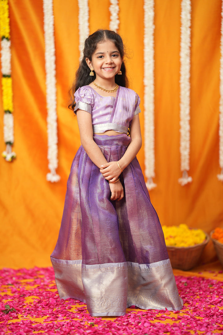 Disha Lavender Kids Lehenga Set Mini | Made To Order