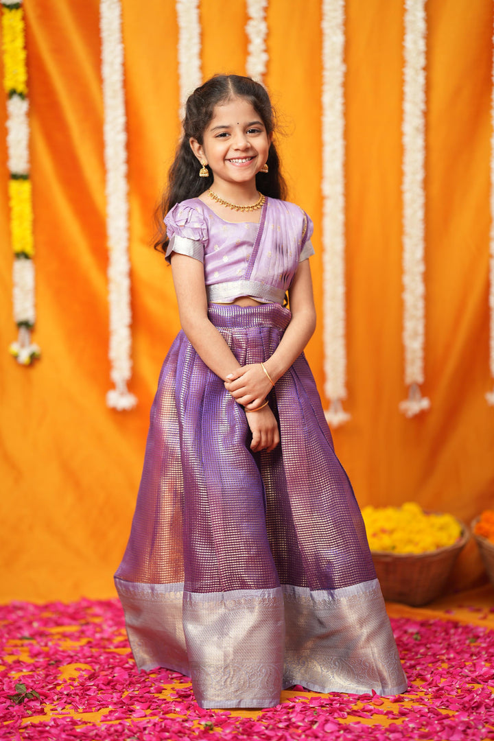 Disha Lavender Kids Lehenga Set Mini | Made To Order