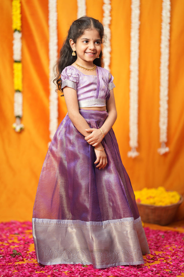 Disha Lavender Kids Lehenga Set Mini | Made To Order