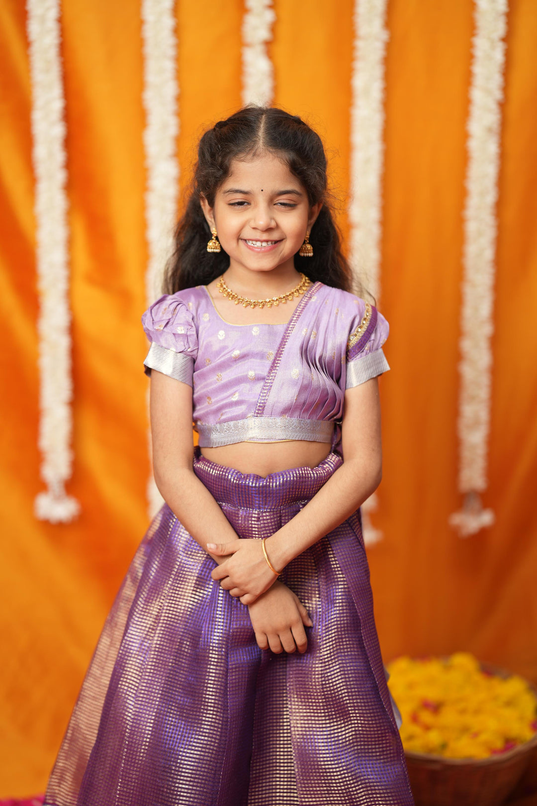 Disha Lavender Kids Lehenga Set Mini | Made To Order