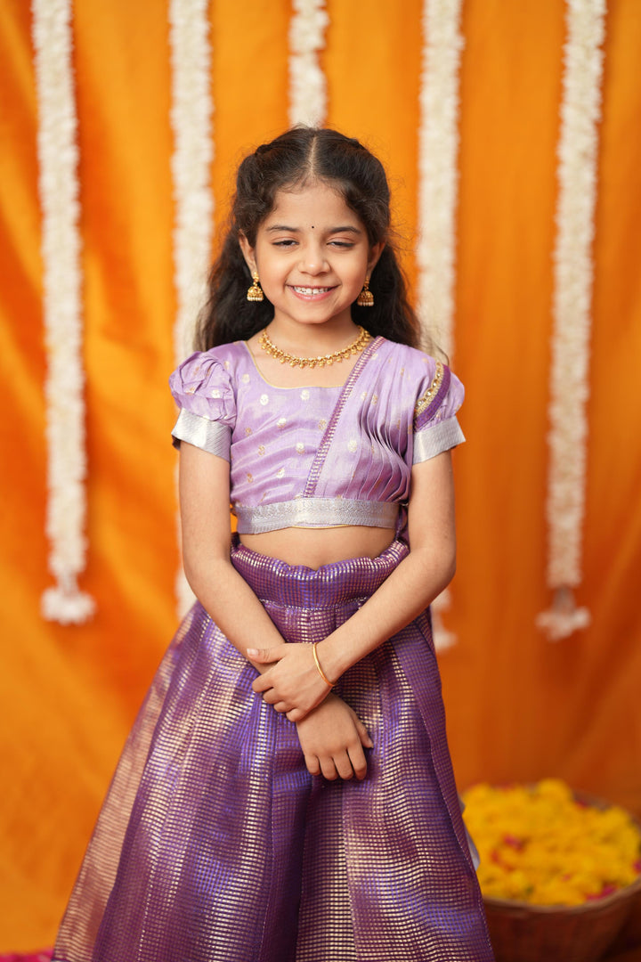 Disha Lavender Kids Lehenga Set Mini | Made To Order