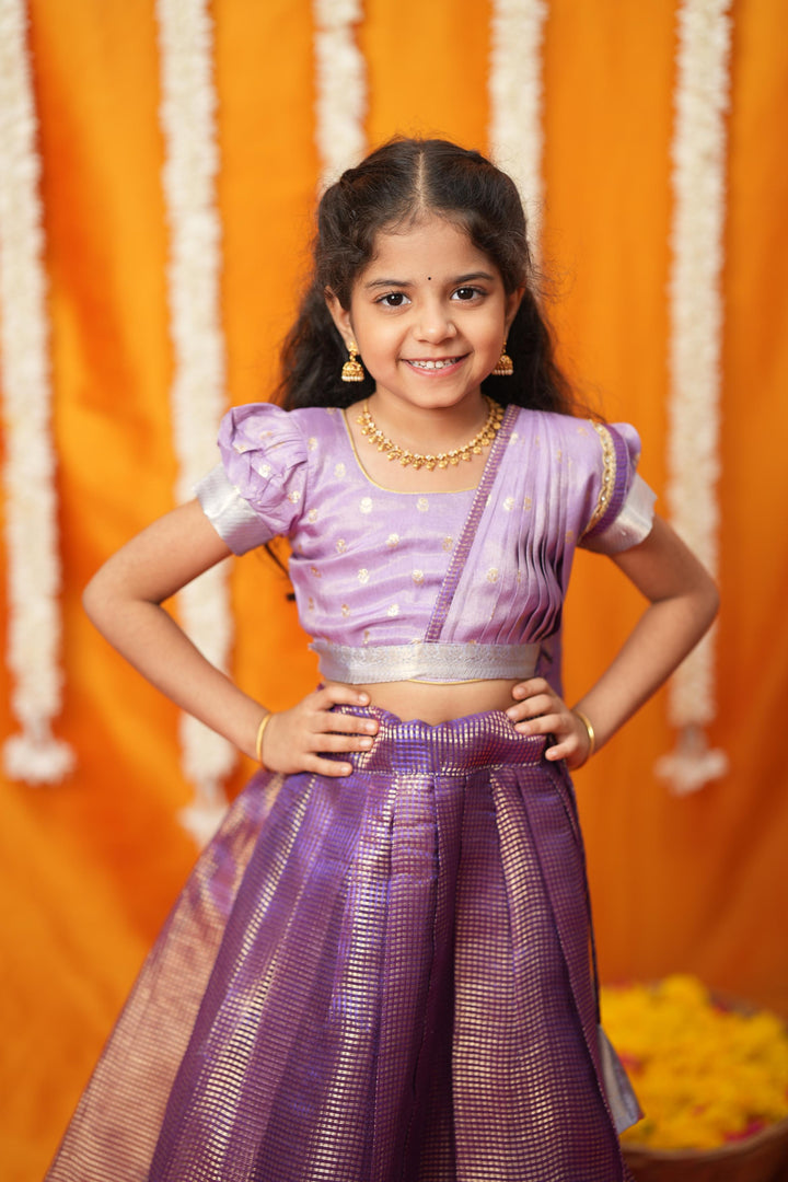 Disha Lavender Kids Lehenga Set Mini | Made To Order