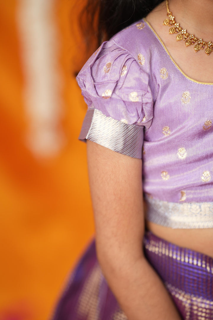 Disha Lavender Kids Lehenga Set Mini | Made To Order