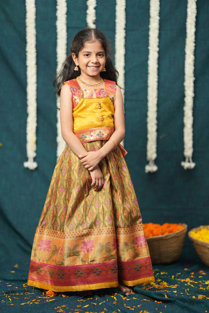 Cynthia Mustard Yellow Lehenga Mini | Made To Order