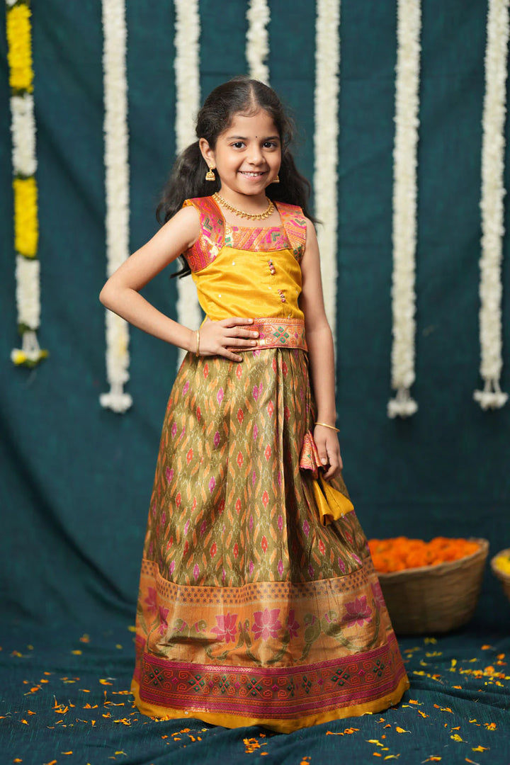 Cynthia Mustard Yellow Lehenga Mini | Made To Order