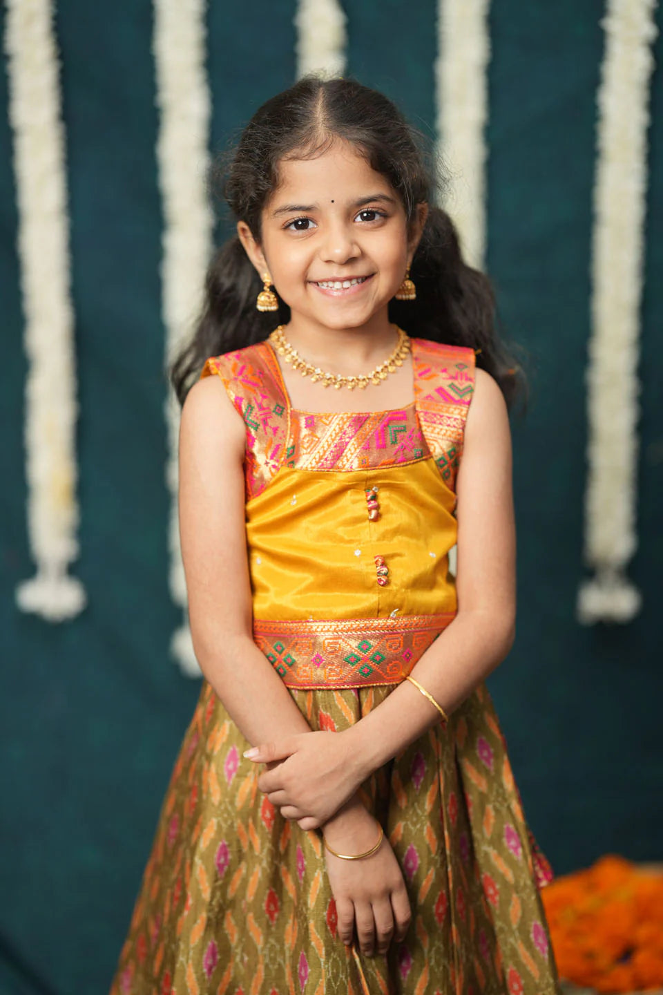 Cynthia Mustard Yellow Lehenga Mini | Made To Order