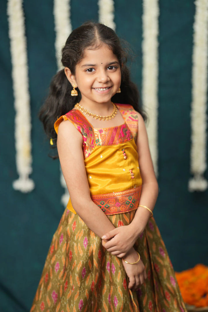 Cynthia Mustard Yellow Lehenga Mini | Made To Order