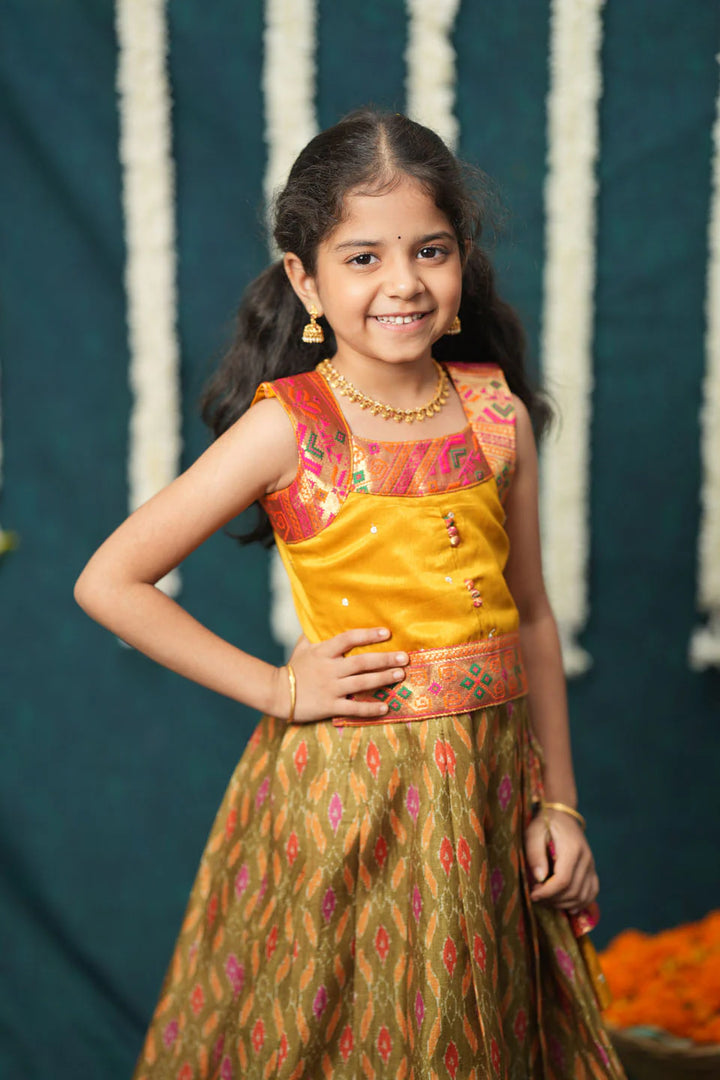 Cynthia Mustard Yellow Lehenga Mini | Made To Order