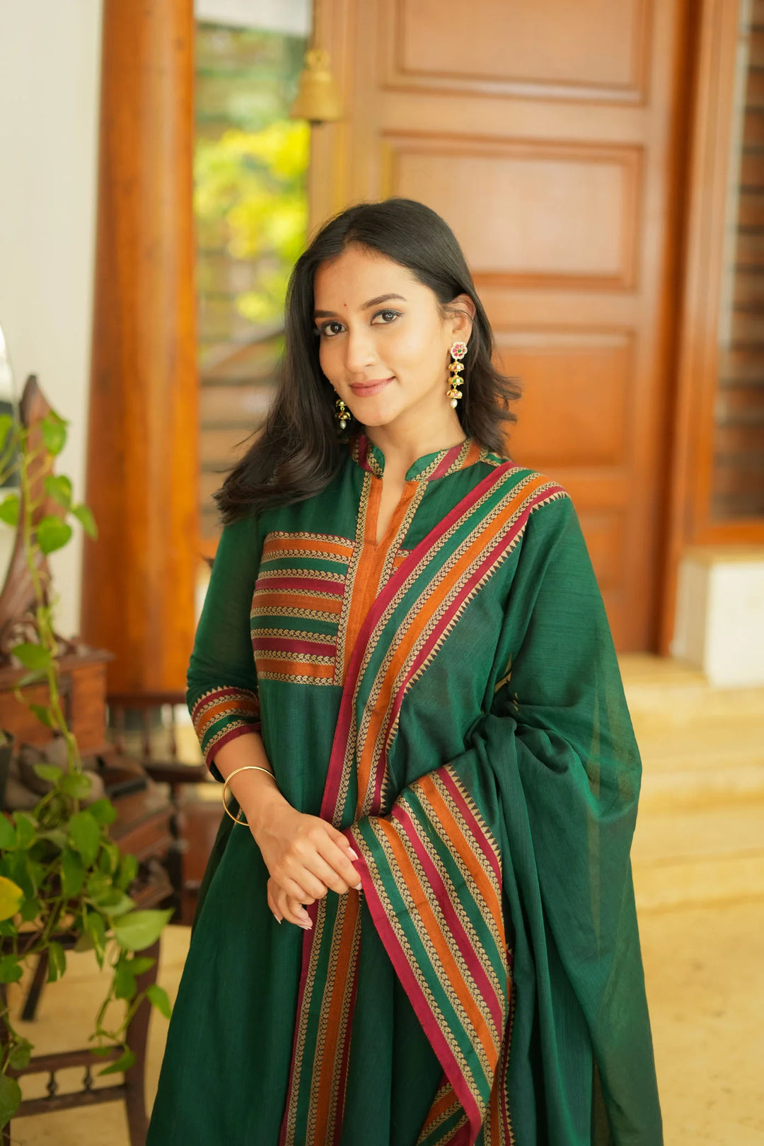 Vanika Green Handloom Kurta Set Without Dupatta| Made To Order