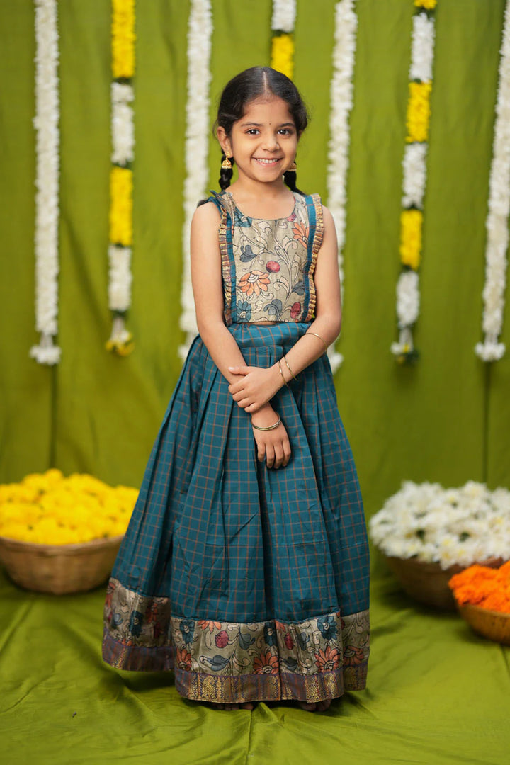Akshara Teal Blue Lehenga Mini | Made To Order