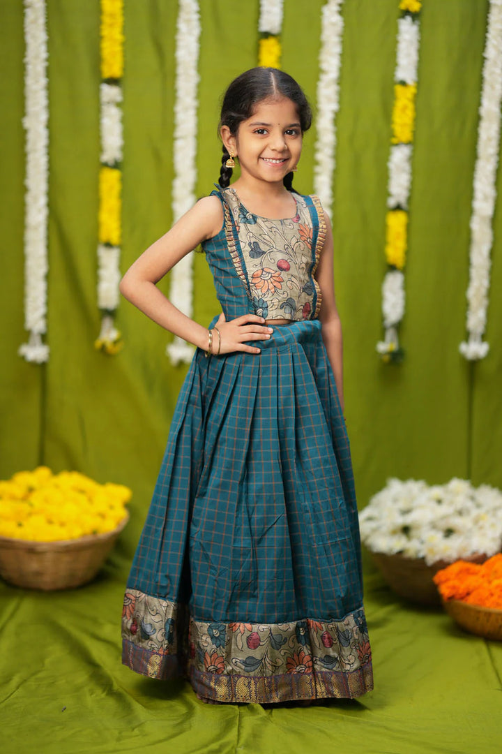 Akshara Teal Blue Lehenga Mini | Made To Order