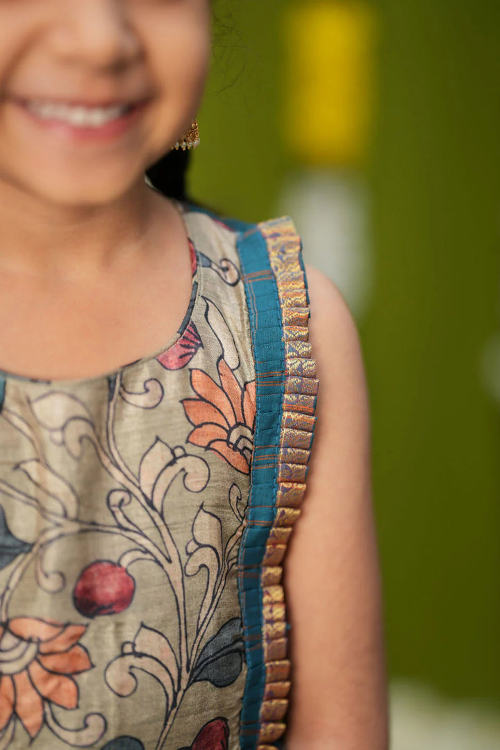 Akshara Teal Blue Lehenga Mini | Made To Order
