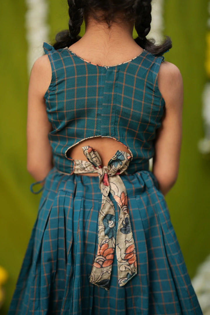 Akshara Teal Blue Lehenga Mini | Made To Order