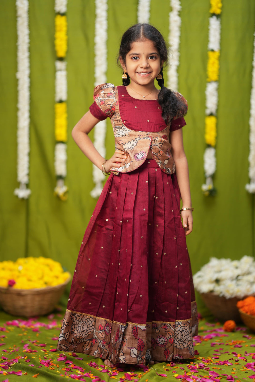 Darshini Red Peplum Top & Skirt Mini | Made To Order