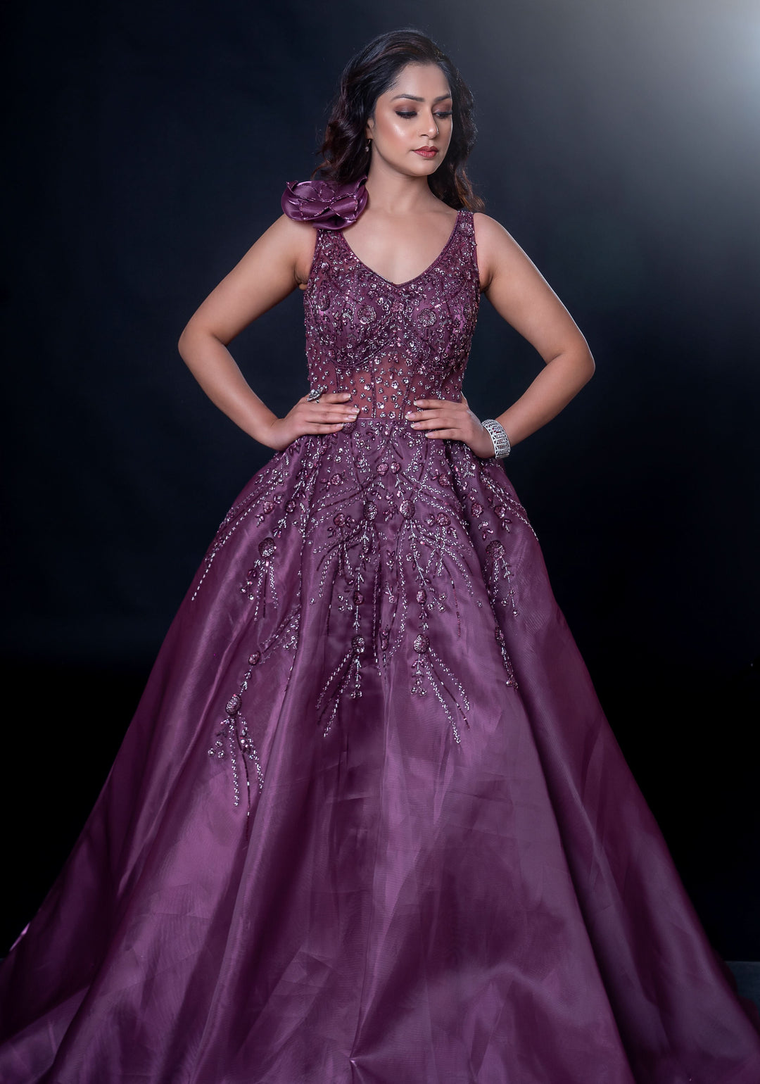 Stunning Rose Reverie Lehenga with embroidery, Customizable, Made to Order