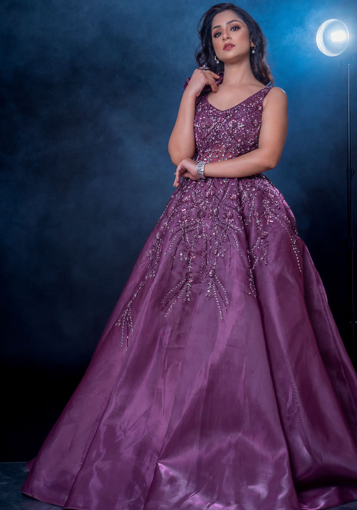 Stunning Rose Reverie Lehenga with embroidery, Customizable, Made to Order