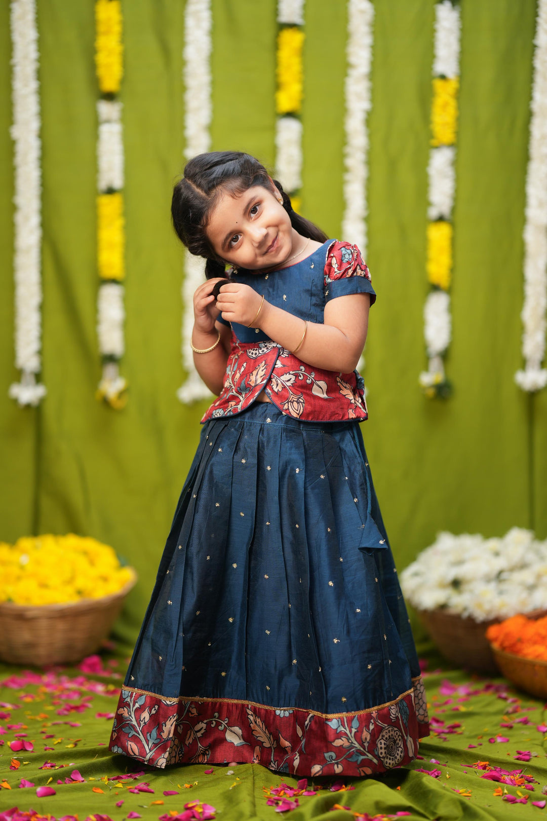 Darshini Teal Peplum Top & Skirt Mini | Made To Order