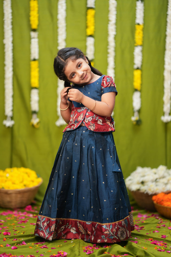 Darshini Teal Peplum Top & Skirt Mini | Made To Order