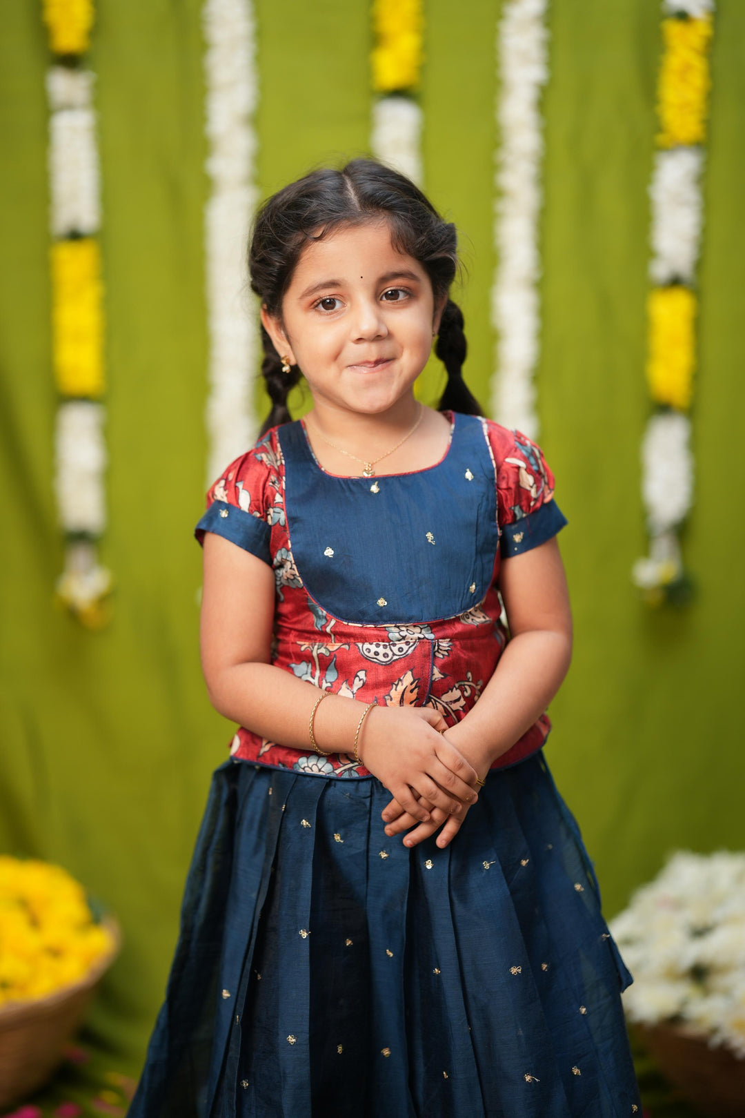 Darshini Teal Peplum Top & Skirt Mini | Made To Order