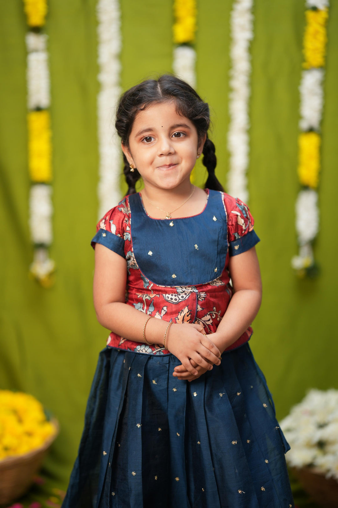 Darshini Teal Peplum Top & Skirt Mini | Made To Order