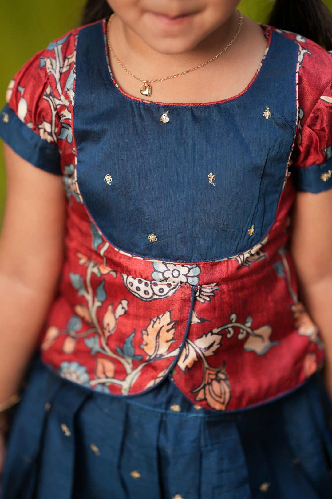 Darshini Teal Peplum Top & Skirt Mini | Made To Order