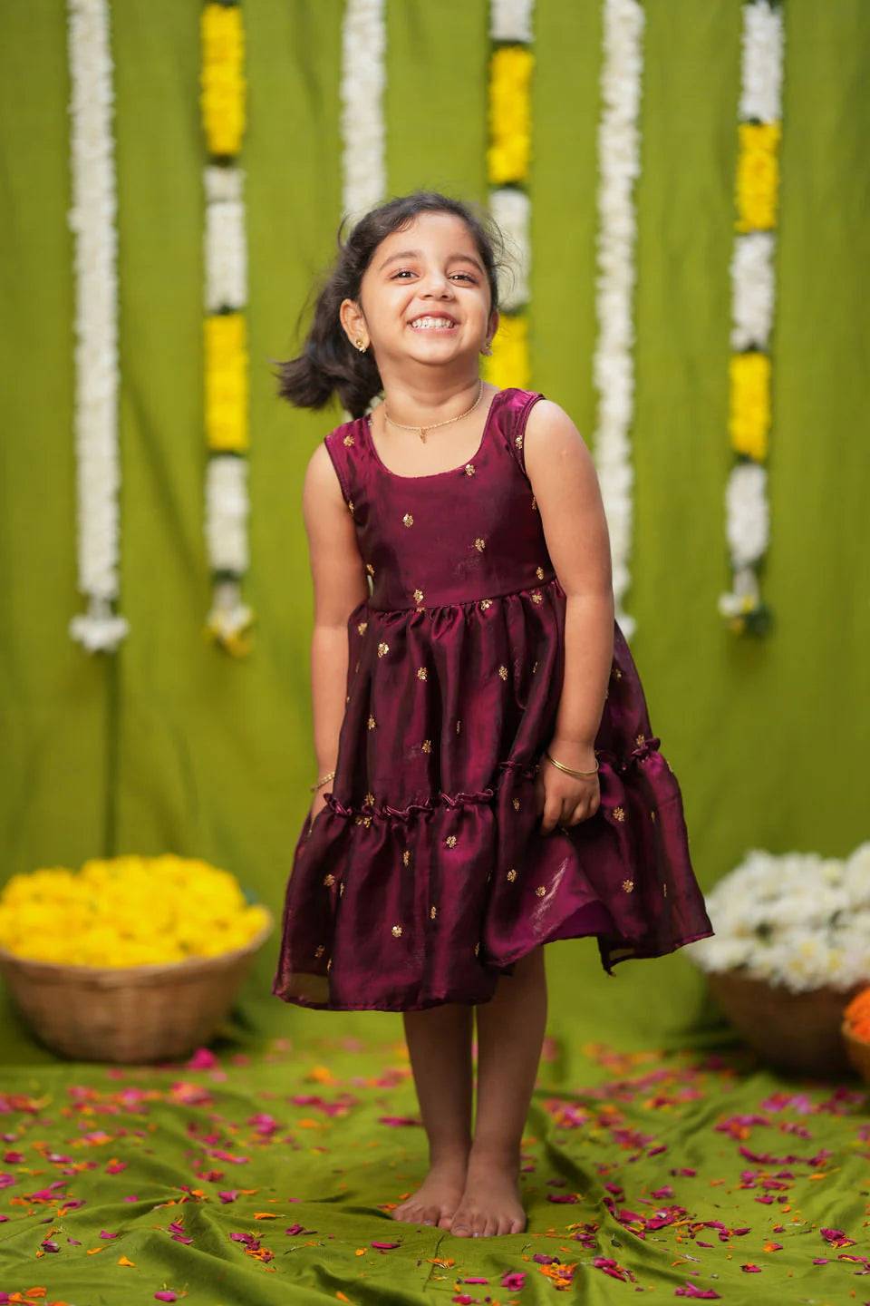 Gayathri Red Frock Mini | Made To Order
