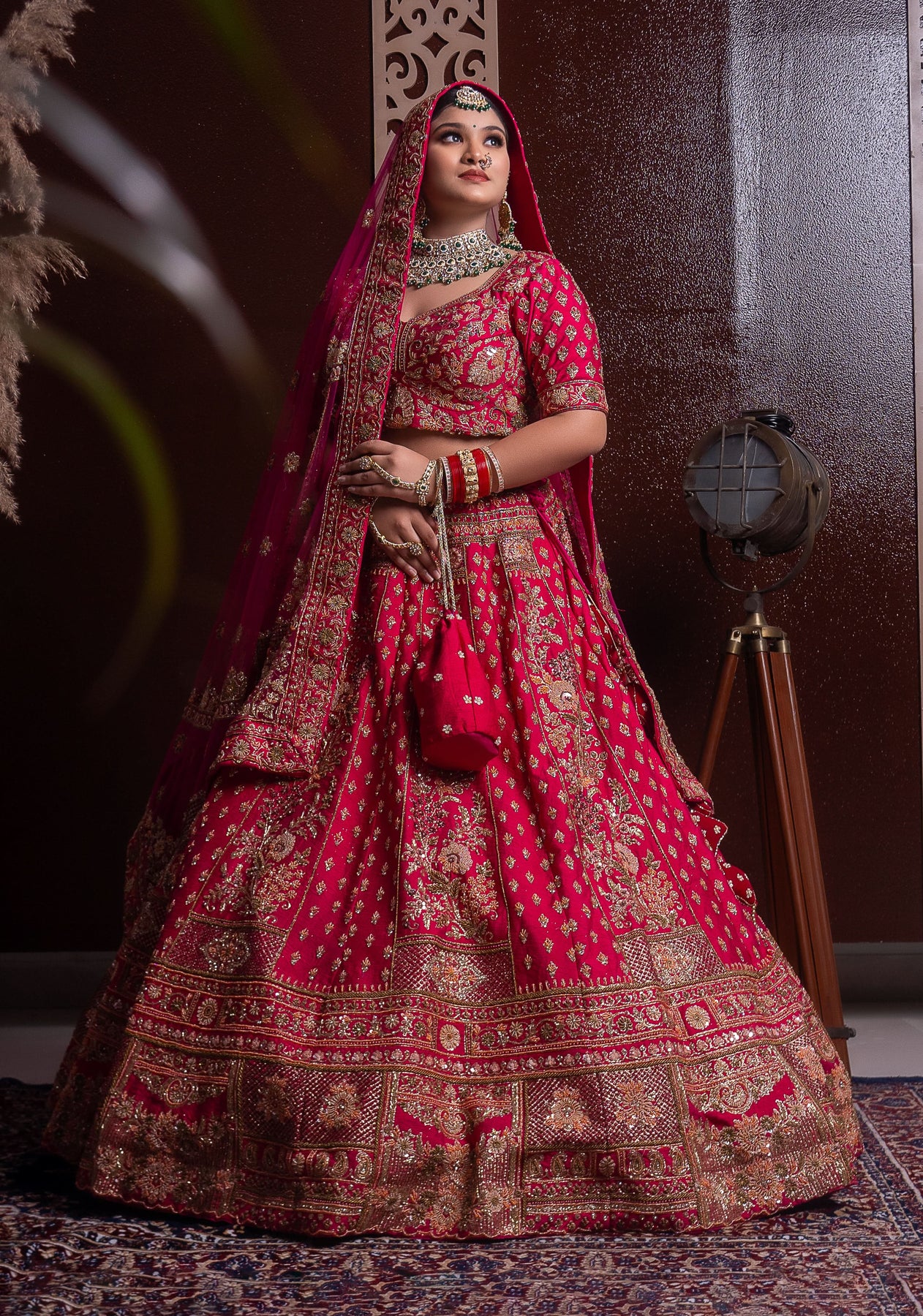 Gown Indian Wedding Lehenga Instagram Reddish Pink Bridal Lehenga