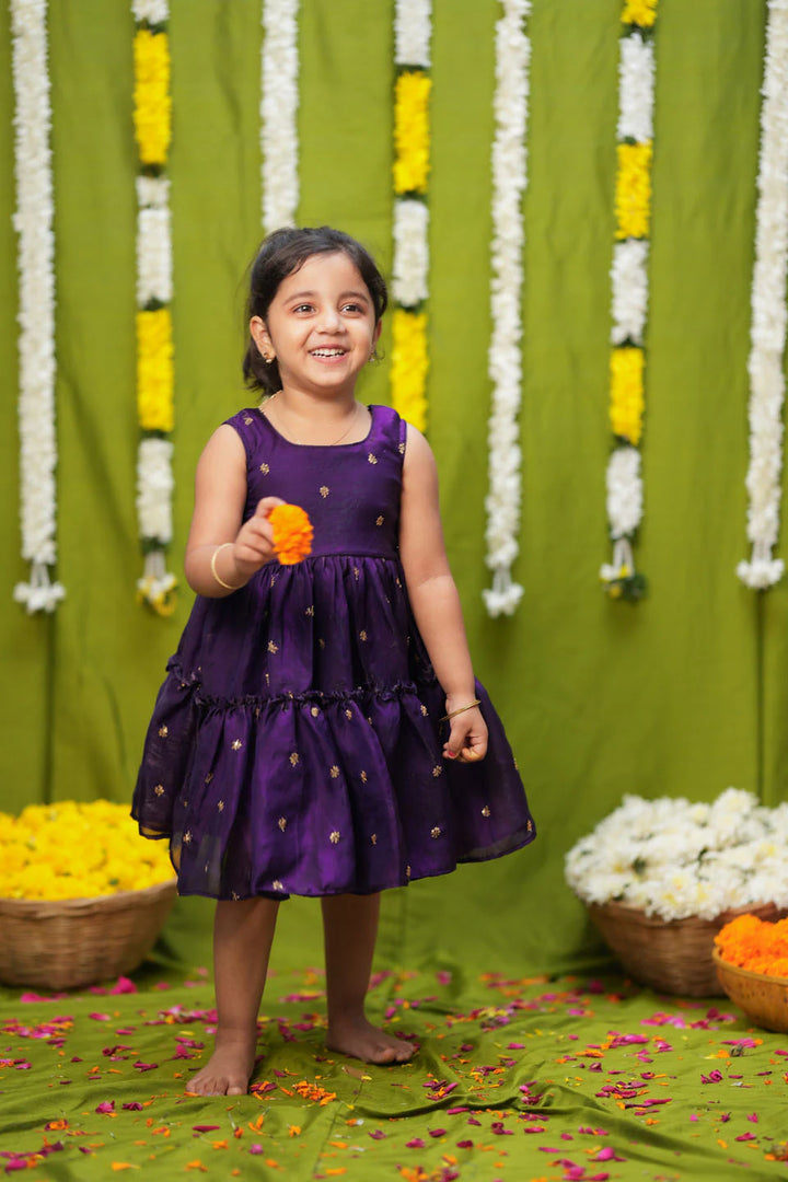 Gayathri Purple Frock Mini | Made To Order