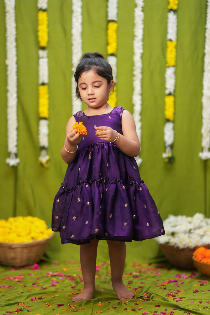 Gayathri Purple Frock Mini | Made To Order